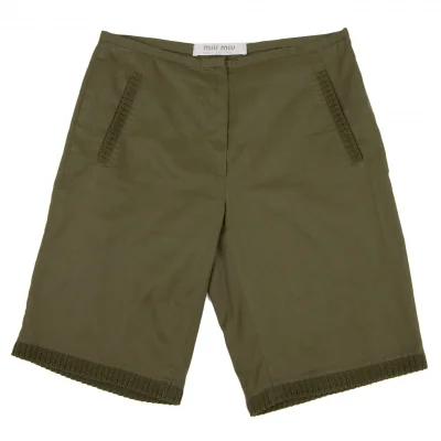 miumiu Cotton Rib Knit Switching Shorts