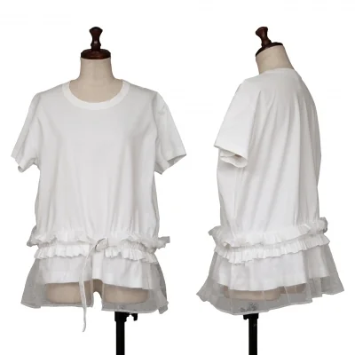 noir kei ninomiya Tulle Switching Belted T Shirt