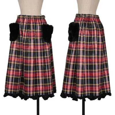 tricot COMME des GARCONS Floral Jacquard Check Frill Skirt