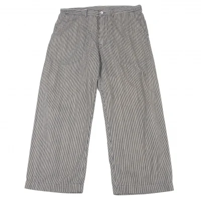 45rpm bakkurii Indigo Dyed Cotton Hickory Stripe Pants