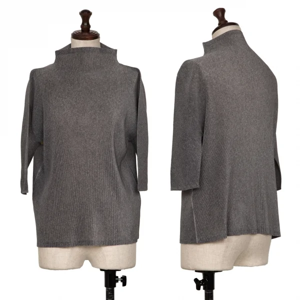 PLEATS PLEASE Marble Printed Mist Pleats T Shirt Grey 3 K-134005_001