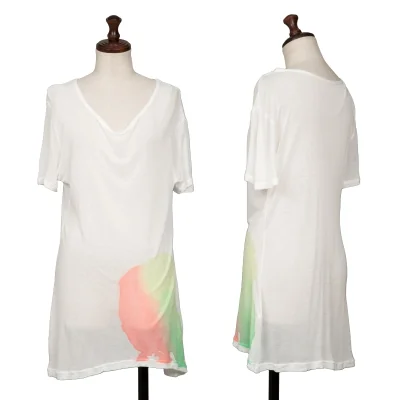 Yohji Yamamoto FEMME Smudge Ink Print See-through T Shirt