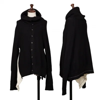 Y's Asymmetry Bi-color Knit Cardigan