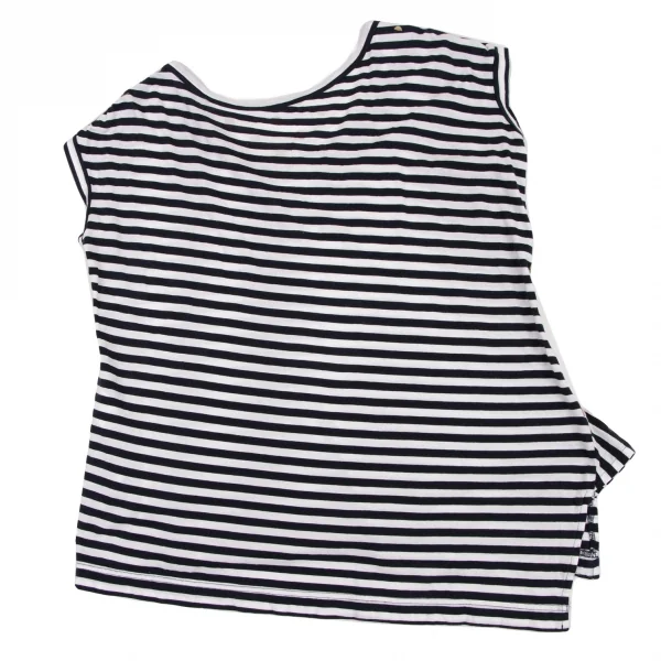 Y's Glitter Dot Printed Stripe Asymmetry T Shirt K-134049_013
