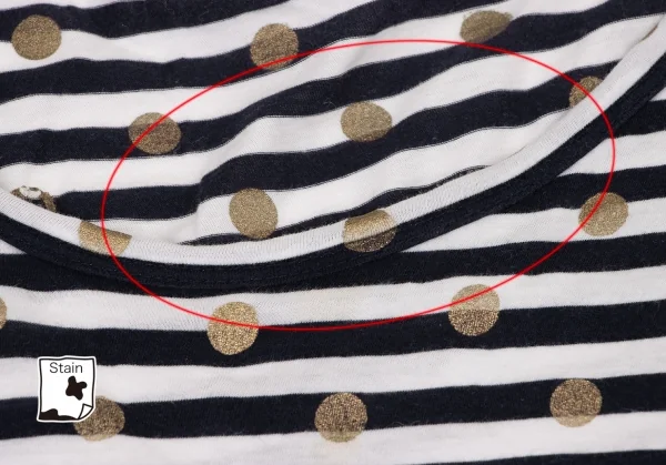 Y's Glitter Dot Printed Stripe Asymmetry T Shirt K-134049_007