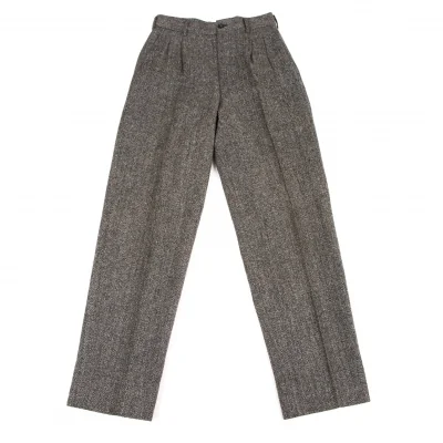 COMME des GARCONS HOMME Wool Herringbone Tuck Pants