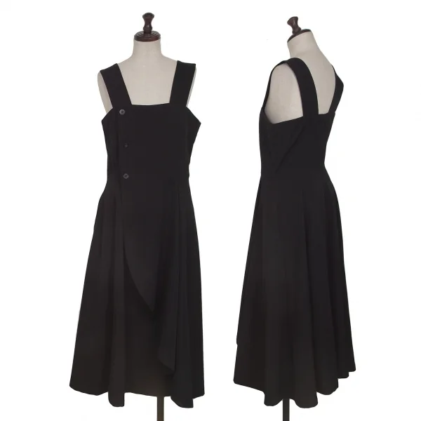 tricot COMME des GARCONS Wool Gabardine Shoulder Dress Black M K-134103_001