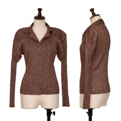 PLEATS PLEASE Mottled Print Pleated Long Sleeve Shirt