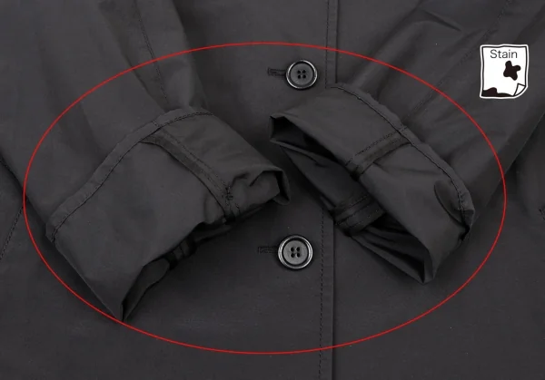 プラダPRADA コットンポリステンカラーコート 黒42 K-134163_009