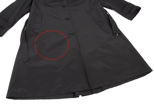 プラダPRADA コットンポリステンカラーコート 黒42 K-134163_010