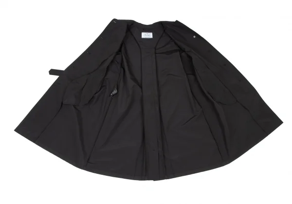 プラダPRADA コットンポリステンカラーコート 黒42 K-134163_014