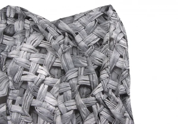イッセイミヤケISSEY MIYAKE ファブリックプリントカシュクールトップス 白グレー黒2 K-134177_006