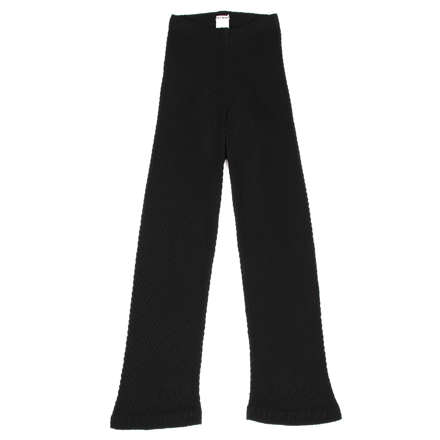 イッセイミヤケISSEY MIYAKE ポリ斜行プリーツパンツ 黒S | DC