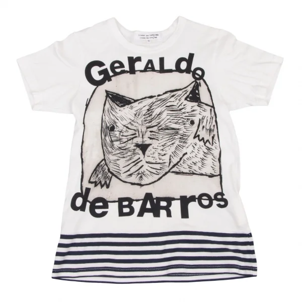 コムコム コムデギャルソンCOMME des GARCONS Geraldo de Barrosプリント切替Tシャツ 白SS K-134211_001