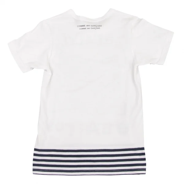 コムコム コムデギャルソンCOMME des GARCONS Geraldo de Barrosプリント切替Tシャツ 白SS K-134211_011