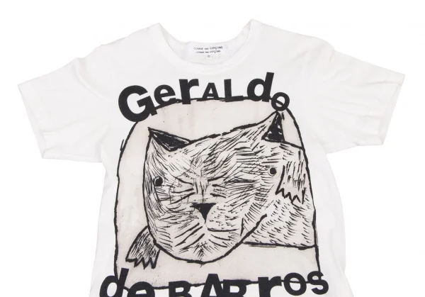 コムコム コムデギャルソンCOMME des GARCONS Geraldo de Barrosプリント切替Tシャツ 白SS K-134211_002