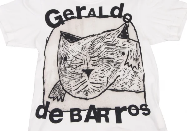 コムコム コムデギャルソンCOMME des GARCONS Geraldo de Barrosプリント切替Tシャツ 白SS K-134211_005