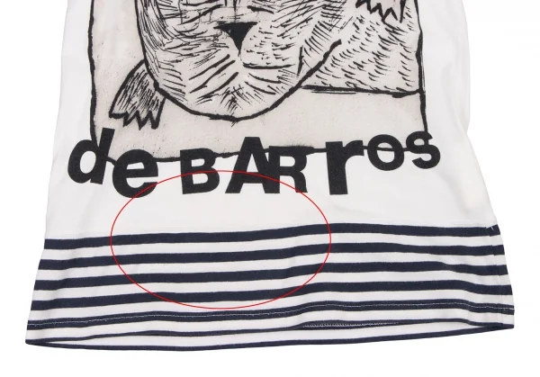 コムコム コムデギャルソンCOMME des GARCONS Geraldo de Barrosプリント切替Tシャツ 白SS K-134211_006