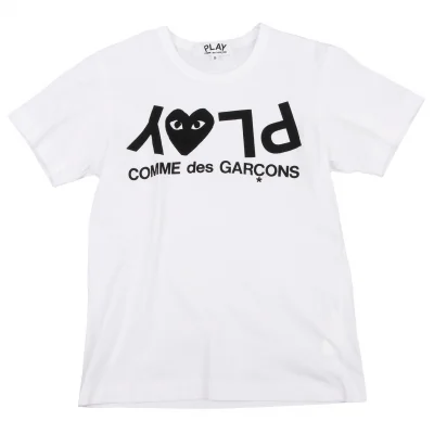 タグ付き COMME des GARCONS プリントTシャツ 新品未使用 L プレイ コムデギャルソンPLAY COMME des GARCONS ロゴプリントT