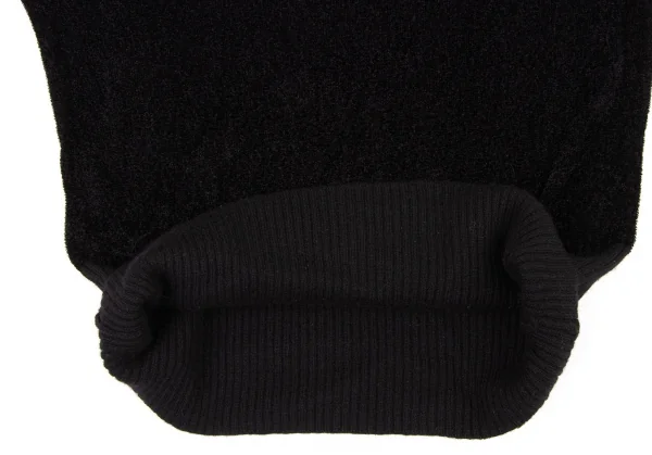 ヒステリックグラマーHYSTERIC GLAMOUR リブ切替ラインストーンパイルニット 黒F K-134231_010