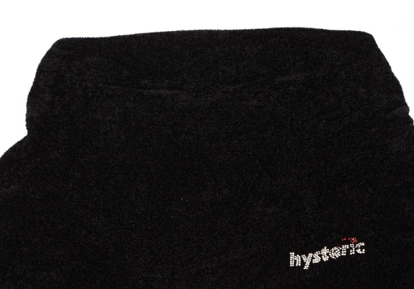 ヒステリックグラマーHYSTERIC GLAMOUR リブ切替ラインストーンパイルニット 黒F K-134231_004