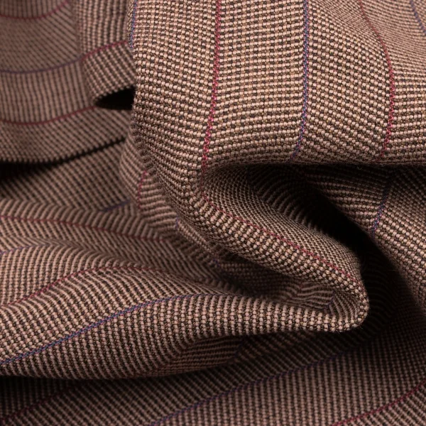 コムデギャルソン オムプリュスCOMME des GARCONS HOMME PLUS 製品染めストライプダブルコート 茶ピンク紫M K-134237_016