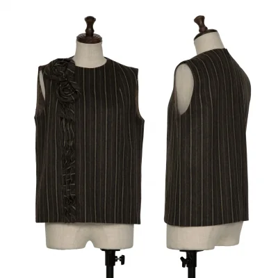 KENZO Floral Corsage Striped Sleeveless Top