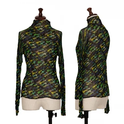 ISSEY MIYAKE FETE Human Printed Pleats Turtle Neck T Shirt