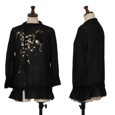 sunaokuwahara Front Decoration Mohair Knit Sweater