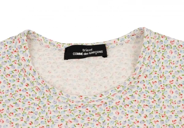 tricot COMME DES GARÇONS 花柄プリント Tシャツ M トリココムデギャルソンtricot COMME des GARCONS ライン切替