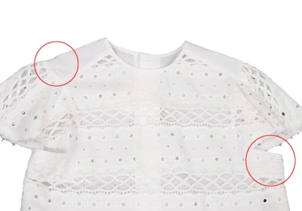 tricot COMME des GARCONS Back Button Lace Switching Blouse K-134300_003