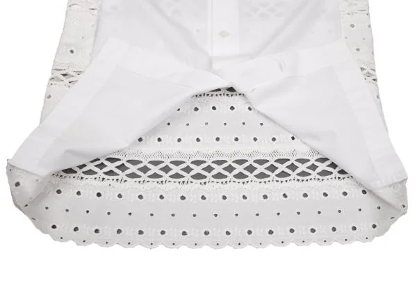 tricot COMME des GARCONS Back Button Lace Switching Blouse K-134300_012