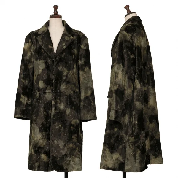 トリコ コムデギャルソンtricot COMME des GARCONSパイルまだらチェスターコート カーキ緑他M K-134333_001