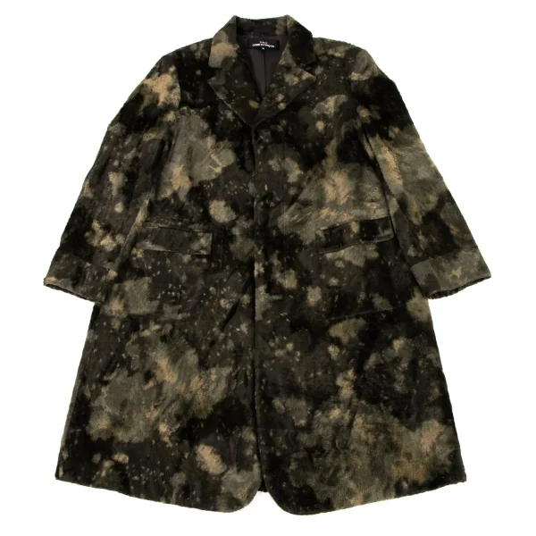 トリコ コムデギャルソンtricot COMME des GARCONSパイルまだらチェスターコート カーキ緑他M K-134333_002