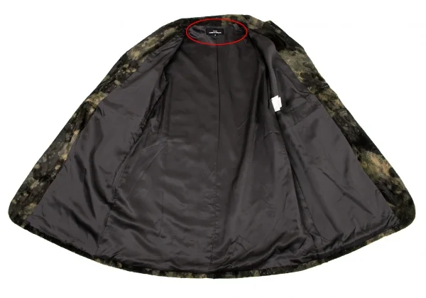 トリコ コムデギャルソンtricot COMME des GARCONSパイルまだらチェスターコート カーキ緑他M K-134333_014