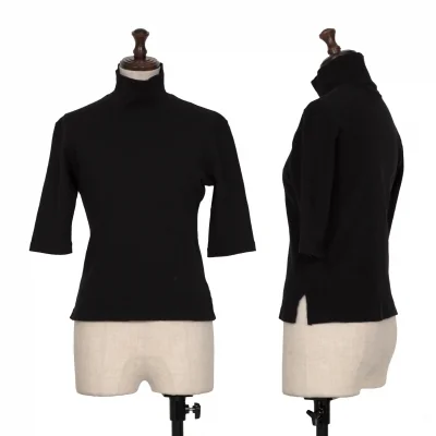 Y's Wool Cotton Turtle Neck Harf Sleeves Top