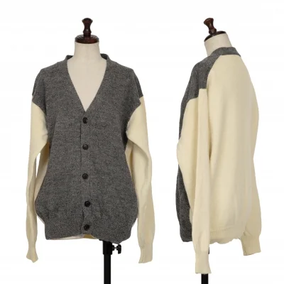 Y's Bi-color Wool Knit Cardigan