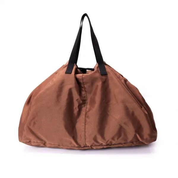 コムコム コムデギャルソンCOMME des GARCONS ナイロンコード絞りハンドバッグ 茶 K-134365_003