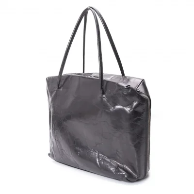 Yohji Yamamoto NOIR Round Zip Leather Hand Bag