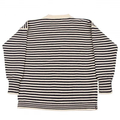 Le Tricoteur Wool Stripe Turtle Neck Knit Sweater