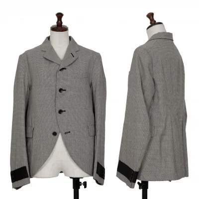 BLACK COMME des GARCONS Washed Wool Houndstooth Jacket
