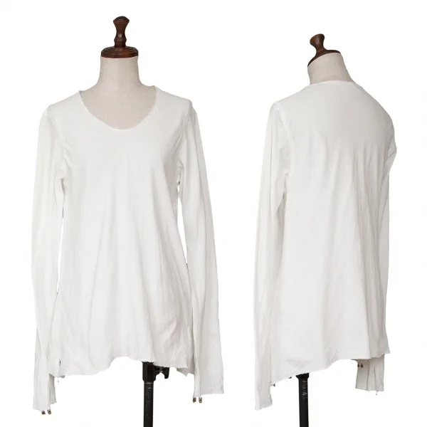 45R Charm Decoration Cutting Cotton T Shirt White 2 K-134406_001