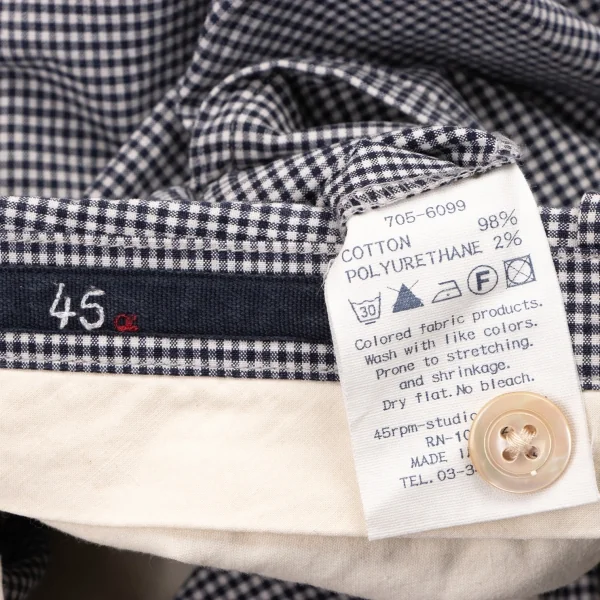 45rpm 45R Gingham Check Hem Double Pants K-134412_012