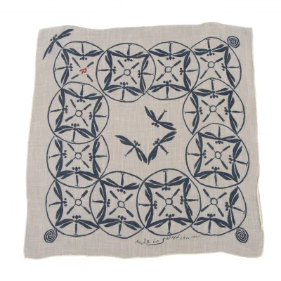 45rpm 45R Dyed Dragonfly Pattern Handkerchief