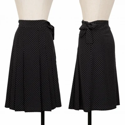 agnes b. Poly Pin Dot Front Pleated Skirt