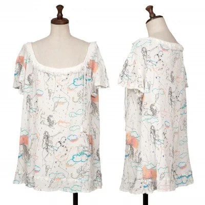TSUMORI CHISATO Washed Constellation Printed Blouse