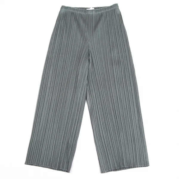 PLEATS PLEASE Pleated Wide Cropped Pants Grey 3 K-134443_001