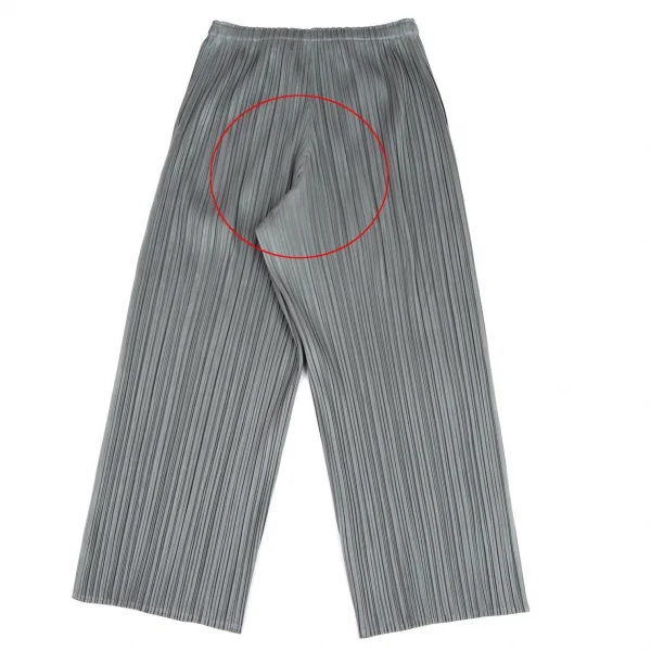 PLEATS PLEASE プリーツプリーズ ワイドパンツ ライトグレー プリーツプリーズPLEATS PLEASE プリーツファブリックプリント