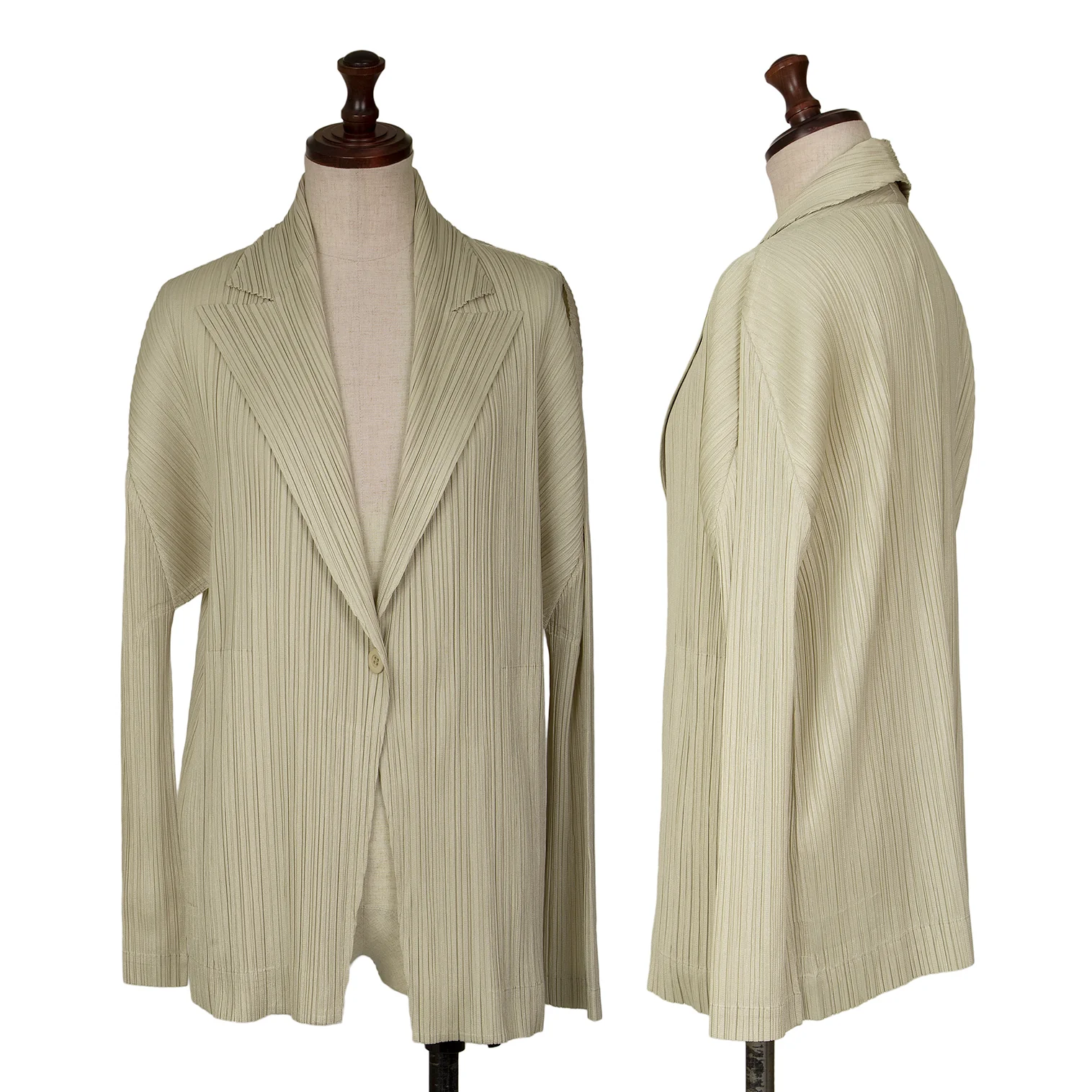 極美品✨PLEATS PLEASE プリーツ　ベージュ　ノーカラージャケット 極美品 24aw プリーツプリーズ PLEATS PLEASE FORWARD4 プリーツ
