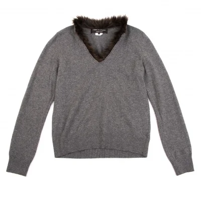 COMME des GARCONS HOMME PLUS Fur Switching Knit Sweater